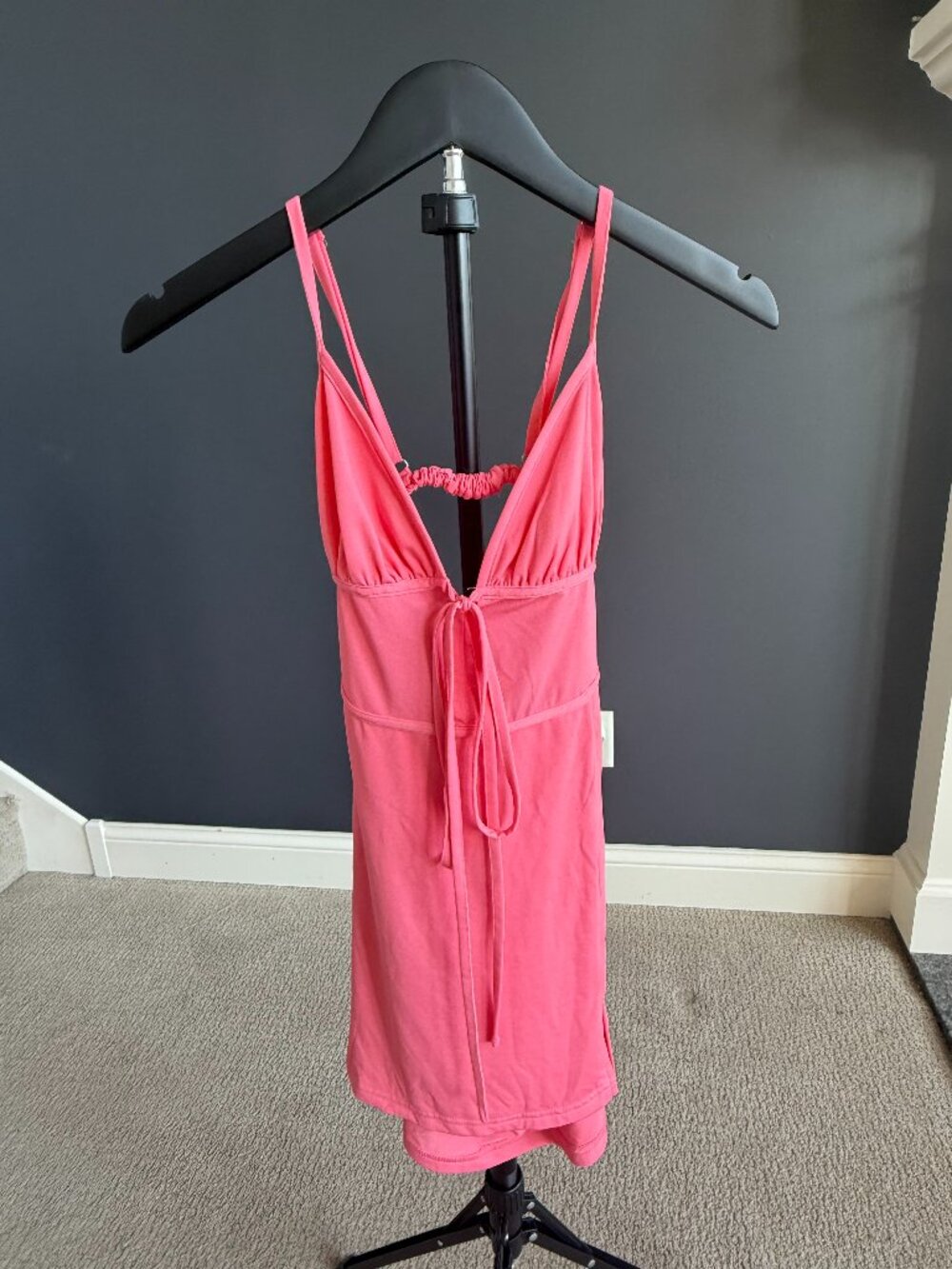 Gray Bandit Coral Pink Cutout Tie-Front Mini Dress S